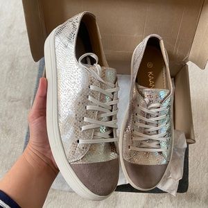KAANAS Textured Metallic Sneakers Shoes